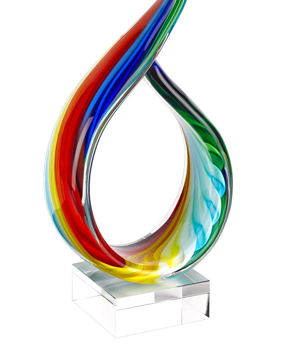 18 MultiColor Art Glass Centerpiece on Crystal Base