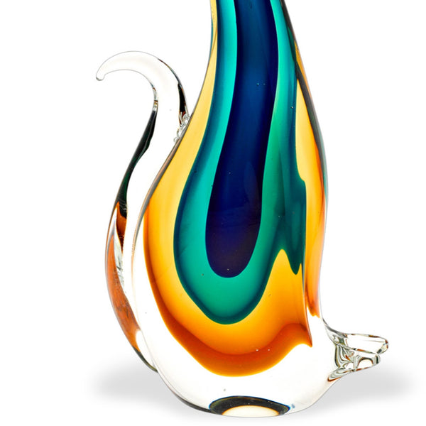 12 Mouth Blown MultiColor Feline Art Glass