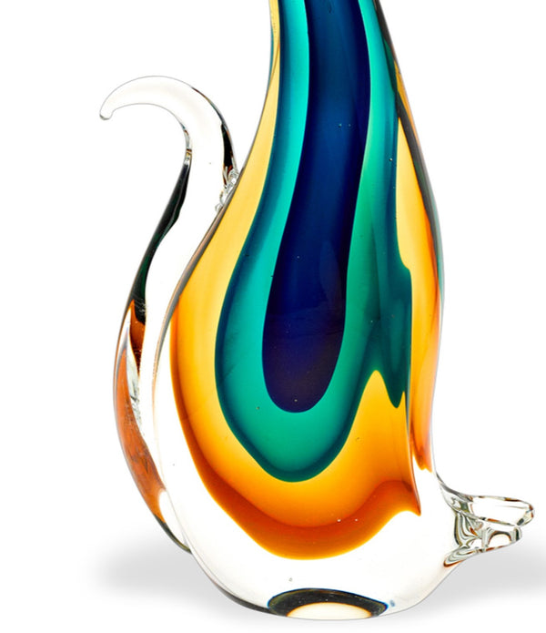 12 Mouth Blown MultiColor Feline Art Glass