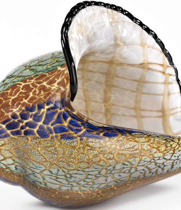 9 MultiColor Large Conch Shell Art Glass