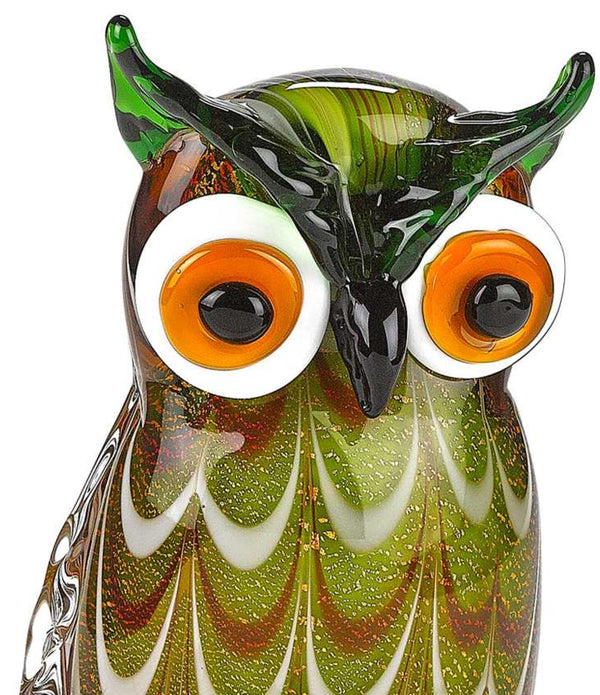 8 Mouth Blown Owl Art Glass