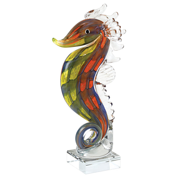 8 Mouth Blown Tall Seahorse Art Glass