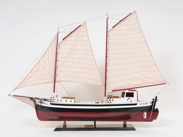 Sailboat Model with Solid Wood Base