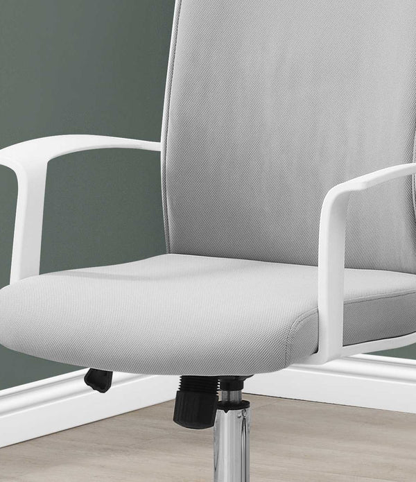 WhitewithGrey Fabric High Back Executive Office Chair