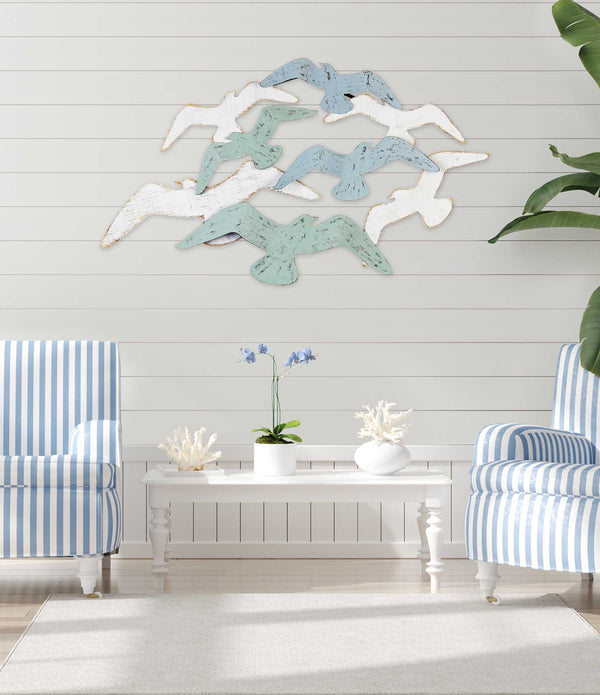 Birds Wall Decor with Distressed Finish