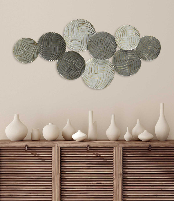 Metallic Plates Wall Centerpiece with Distressed Finish