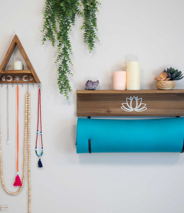 Yoga Mat Shelf with J-hooks