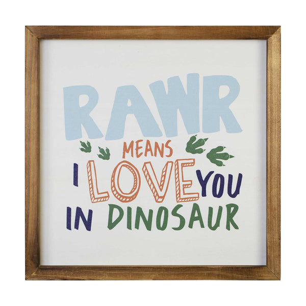 Dinosaur Rawr Quote Wall Art