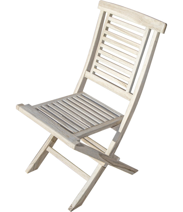 Compact Teak Folding Chair in Driftwood Finish