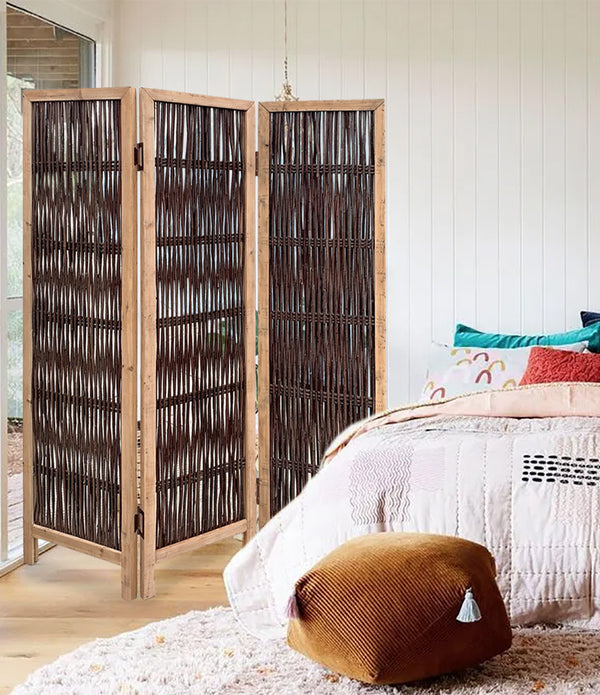 3 Panel Kirkwood Room Divider with Interconnecting Branches Design