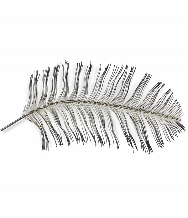 Black and Silver Metal Peacock Feather Wall Decor