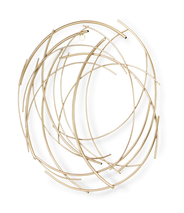 Gold Metal Abstract Round hanging Wall Art Decor