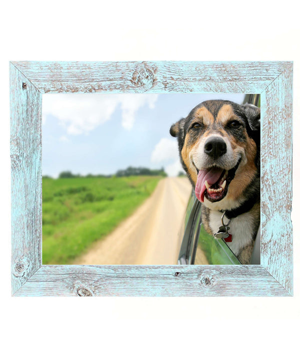 11x14 Rustic Blue Picture Frame with Plexiglass Holder