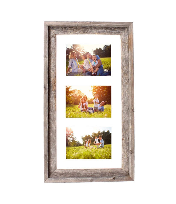 3 5x7 Rustic White Picture Frame with Plexiglass Holder