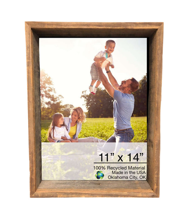 24x36 Rustic Weathered Grey Box Picture Frame with Hanger