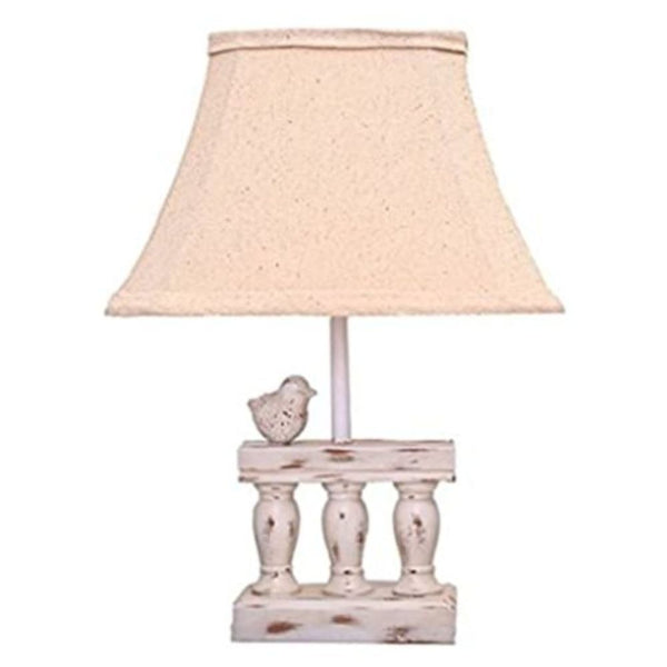 White Bird On Railing Accent Lamp