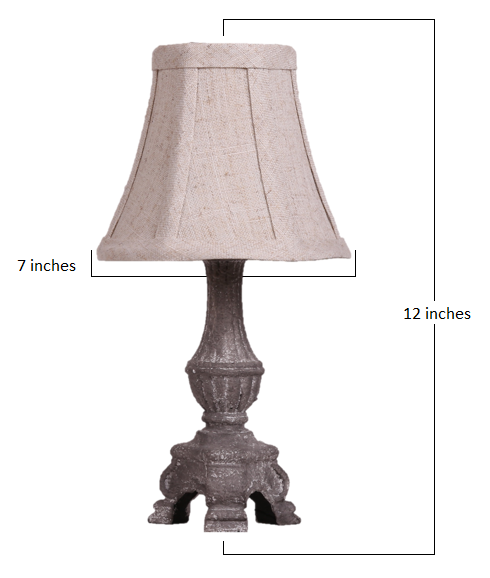 Light Grey Architectural Accent Lamp with Neutral Shade