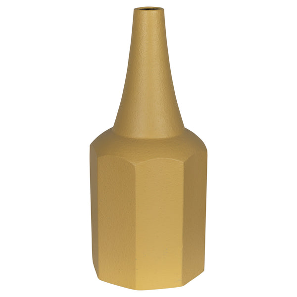 Contemporary Yellow Metal Decorative Vase