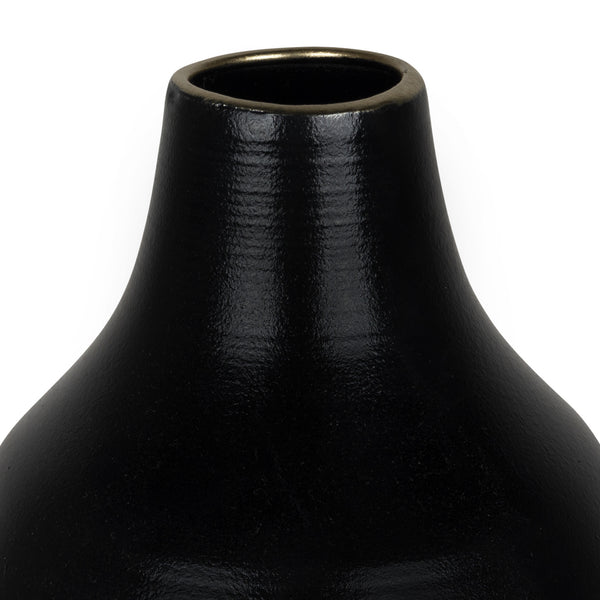 Dora Small Cement Gray and Black Dipped Vase