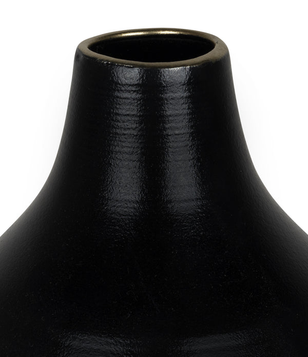 Dora Small Cement Gray and Black Dipped Vase