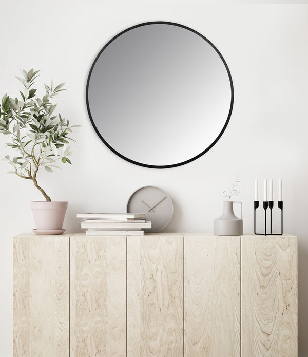 Minimalist Black Round Wall Mirror