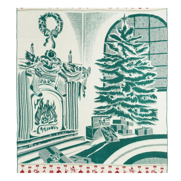 Ultra Soft Green Christmas Scene Handmade Throw Blanket