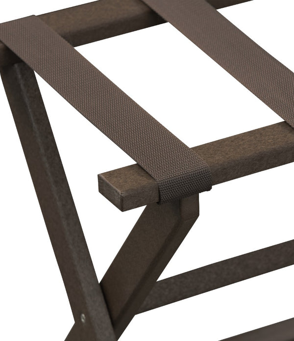 Earth Friendly Brown Folding Luggage Rack with Brown Straps