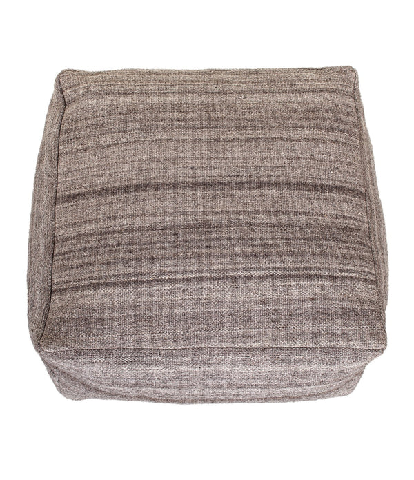 Stone Gray and Brown Pouf