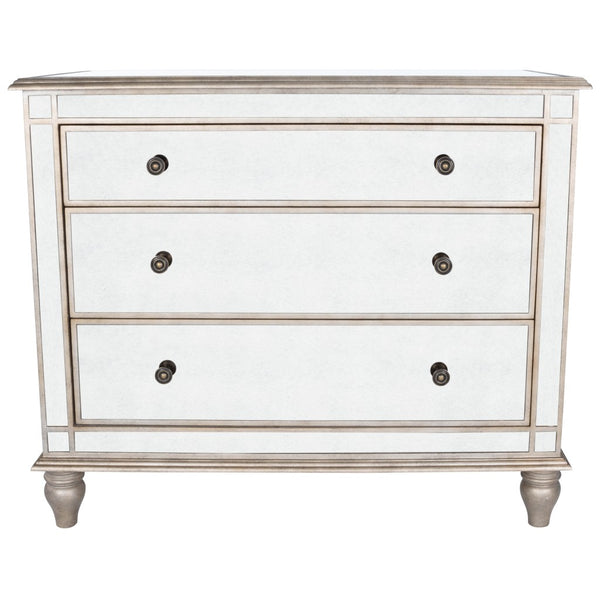 Rectangle Mirrored Three Drawer Console Storage Chest