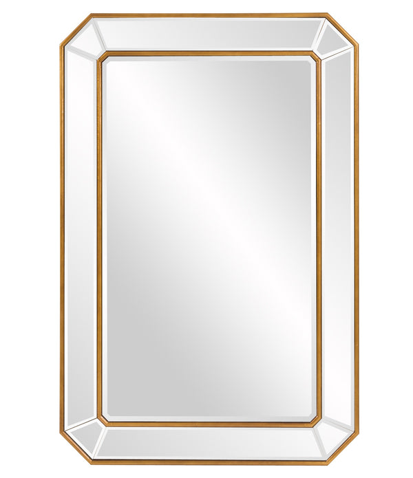 Recatngle Gold Leaf Mirror with Angled Corners Frame