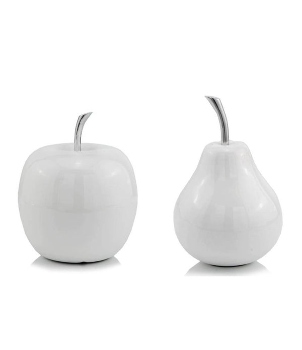 White Medium  Pear Shaped Aluminum Accent Home Decor