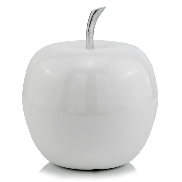 White Jumbo Apple Shaped Aluminum Accent Home Decor