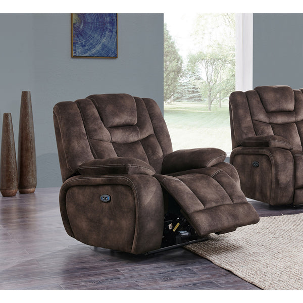 Chocolate Power Glider Recliner with Adjustable Power Headrest and USB Port