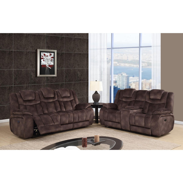 Chocolate Power Glider Recliner with Adjustable Power Headrest and USB Port