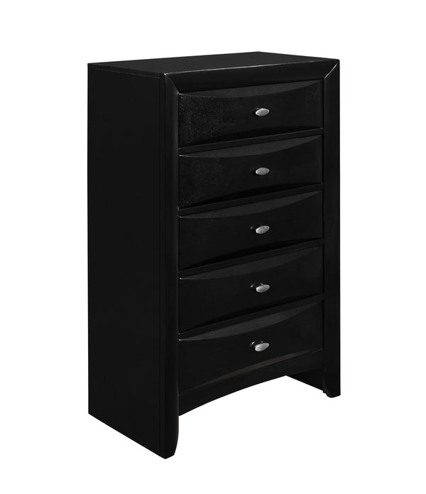 Black Chest with 5 Chambared Drawer