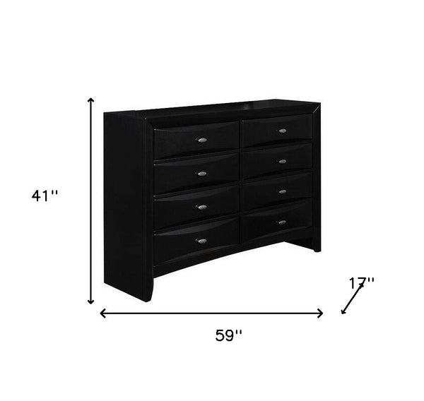 Black Dresser with 5 Chambared Drawer