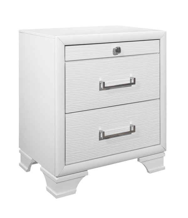 White Nightstand with 3 Drawers