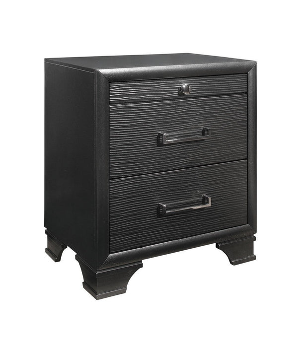 Grey Nightstand with 3 Drawers