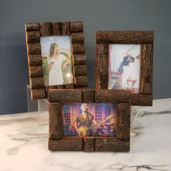 4" x 6" Log Cabin Style Picture Frames