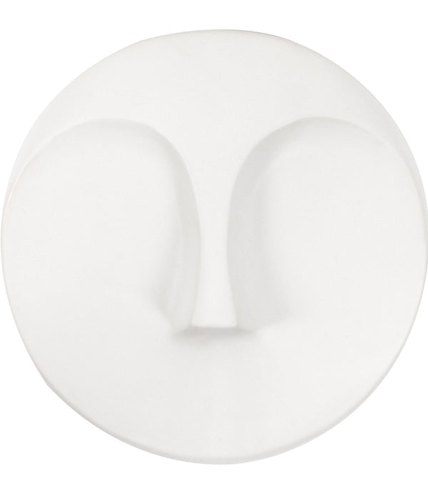 Matte White Round Face Wall Sculpture