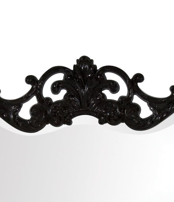 Scallop Mirror with Ornate Black Lacquer Frame