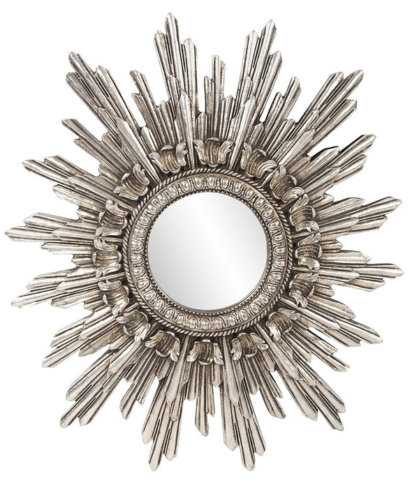 Oval Antiqued Silver Leaf Finish Mirror