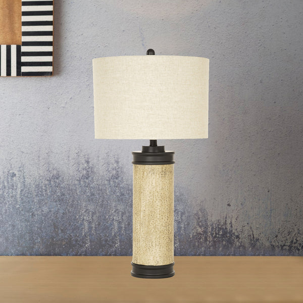 Set of 2 Rustic Cork Look Burnished Brown Table Lamp