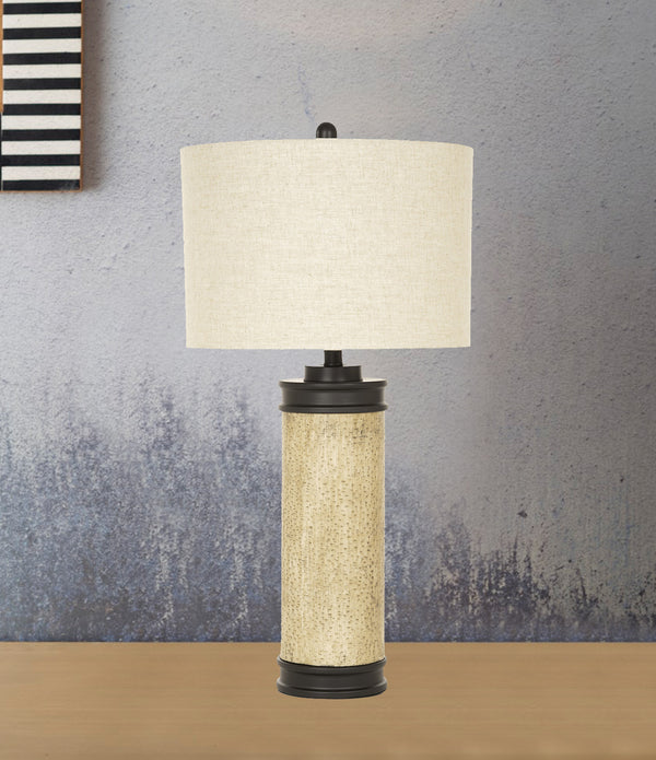 Set of 2 Rustic Cork Look Burnished Brown Table Lamp