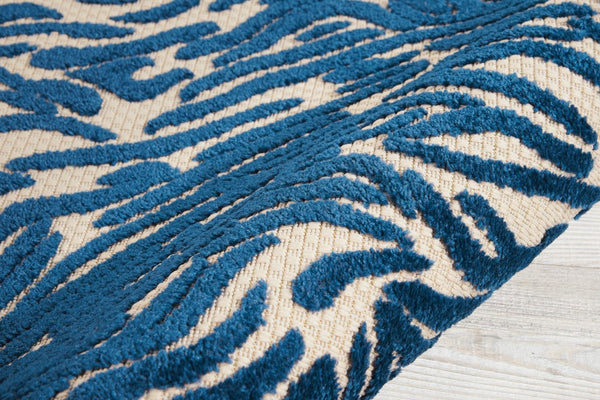 3' x 4'  Tropical Blue Abstract Indoor Outdoor Area Rug