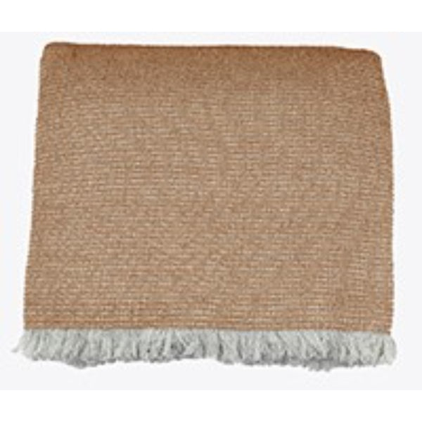 Soft Oatmeal Brown Cotton Chambray Waffle Weave Throw Blanket