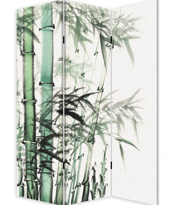 Three Panel Reversible Bamboo Art Room Divider Screen