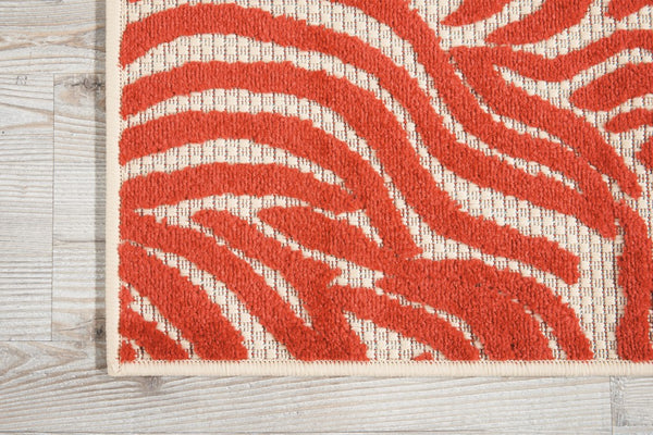 3’ x 4’ Red Zebra Pattern Indoor Outdoor Area Rug