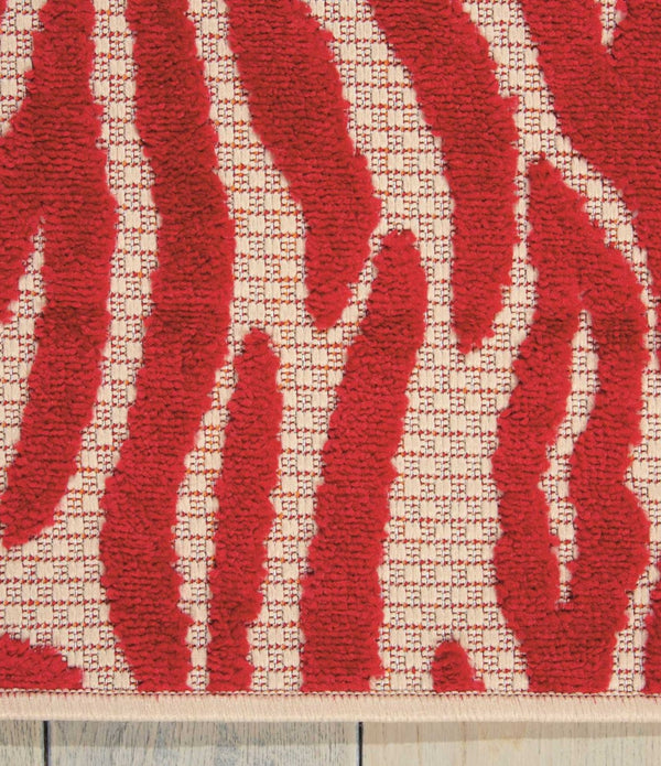 4’ x 6’ Red Zebra Pattern Indoor Outdoor Area Rug