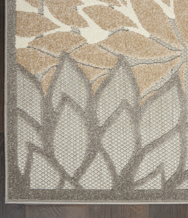 5’ x 8’ Natural and Gray Indoor Outdoor Area Rug